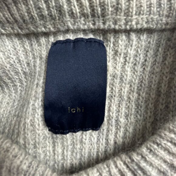 Ichi Womens Ribbed Sleeveless Knit Sweater Vest Wool Blend Grey Pullover Casual - Picture 3 of 8